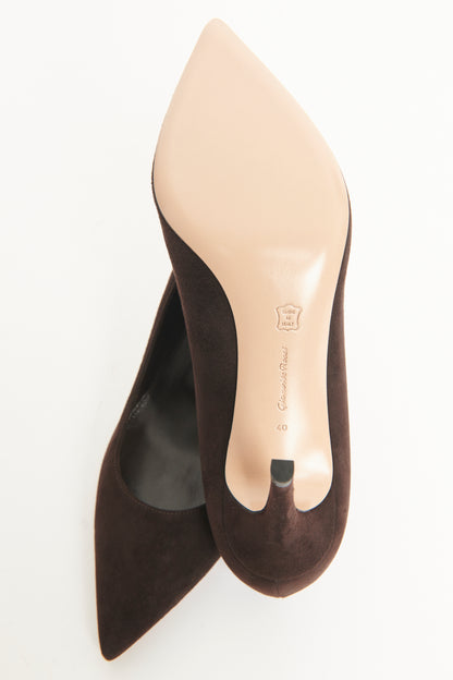 Brown Pointed Preowned Heeled Pumps