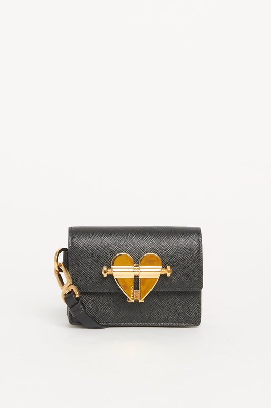 2019 Saffiano Heart Mini Preowned Crossbody Bag