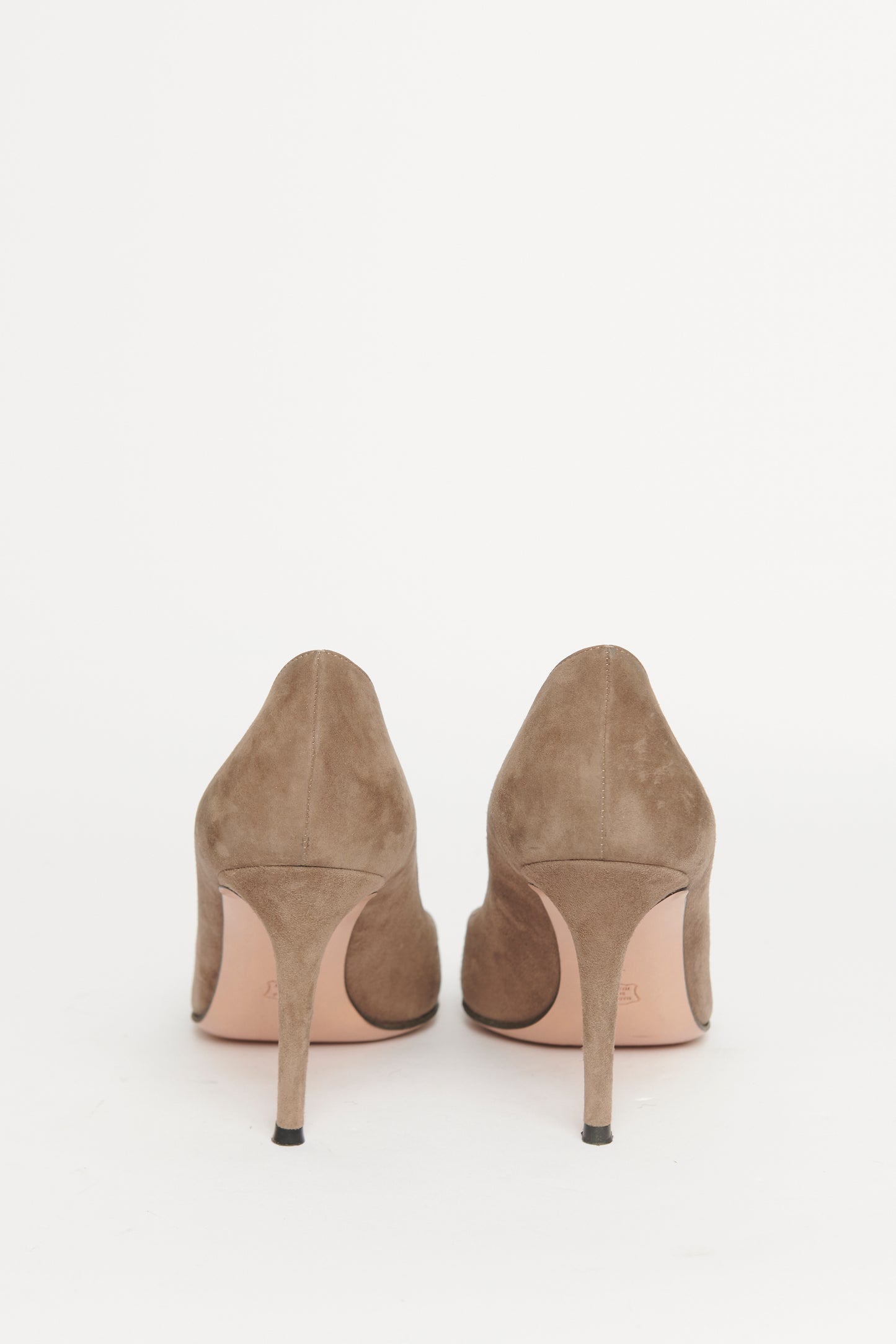 Taupe Suede Pointed Preowned Heeled Pumps