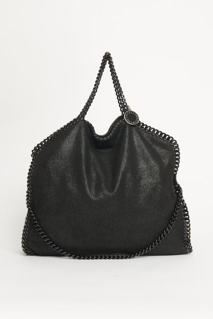 Falabella Faux Leather Fold Over Ruthenium Preowned Tote