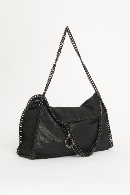 Falabella Faux Leather Fold Over Ruthenium Preowned Tote