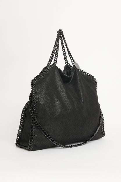 Falabella Faux Leather Fold Over Ruthenium Preowned Tote