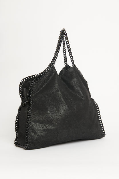 Falabella Faux Leather Fold Over Ruthenium Preowned Tote