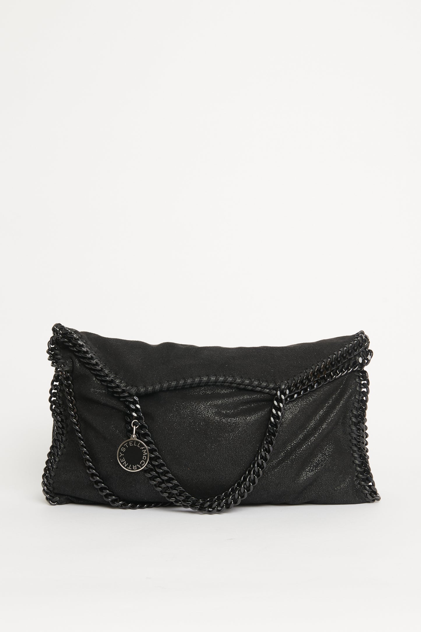 Falabella Faux Leather Fold Over Ruthenium Preowned Tote