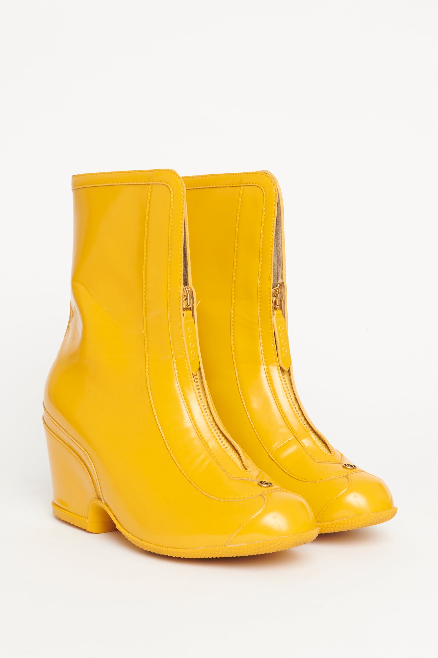 Yellow Rubber Kurt Ankle Preowned Boots