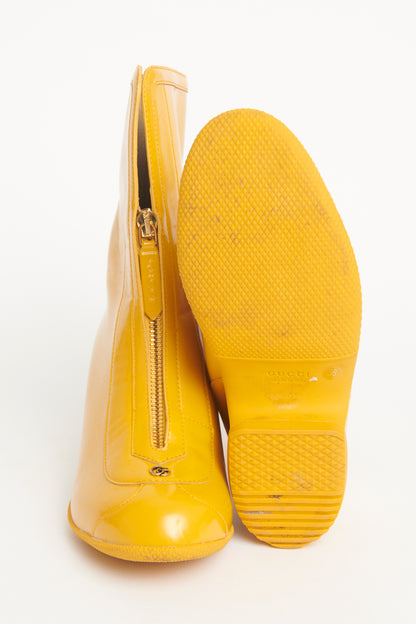 Yellow Rubber Kurt Ankle Preowned Boots