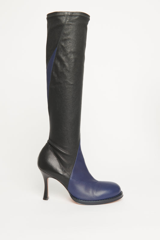 2017 Runway Phoebe Philo Navy and Black Preowned Boots