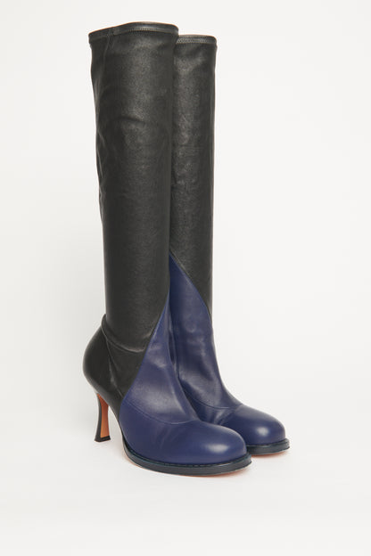 2017 Runway Phoebe Philo Navy and Black Preowned Boots