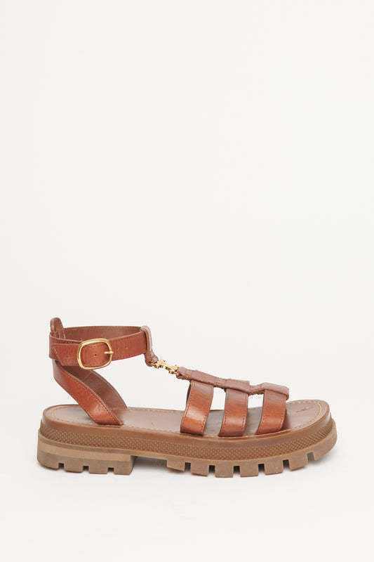 Leather Triomphe Clea Preowned Sandal