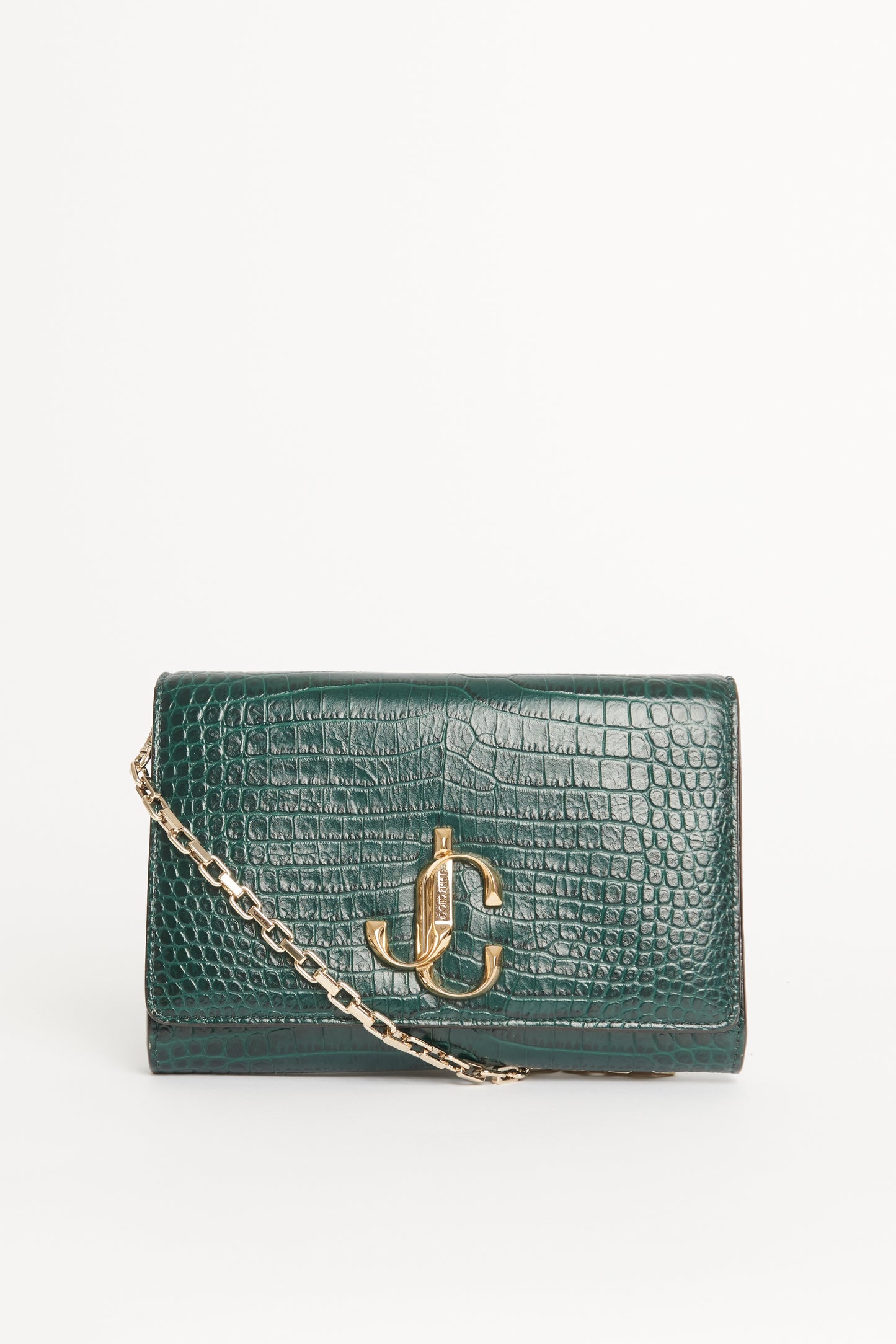 Croc Embossed Leather Preowned Varenne Clutch