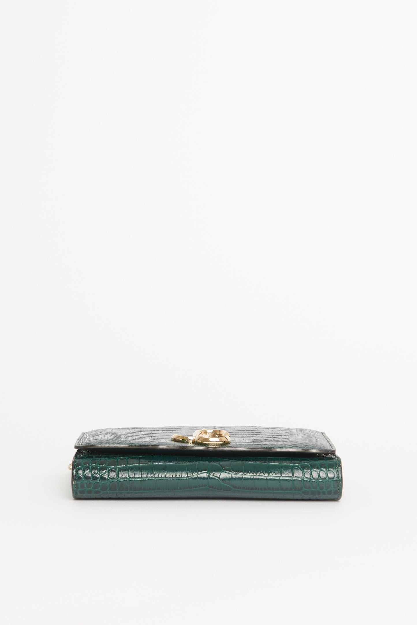 Croc Embossed Leather Preowned Varenne Clutch