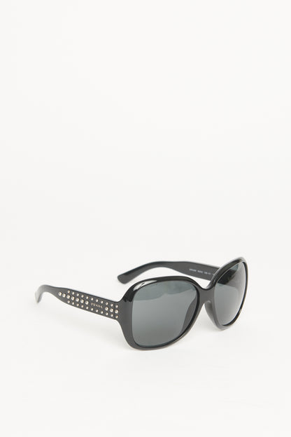 Ebony Square Frame Stud Preowned Sunglasses