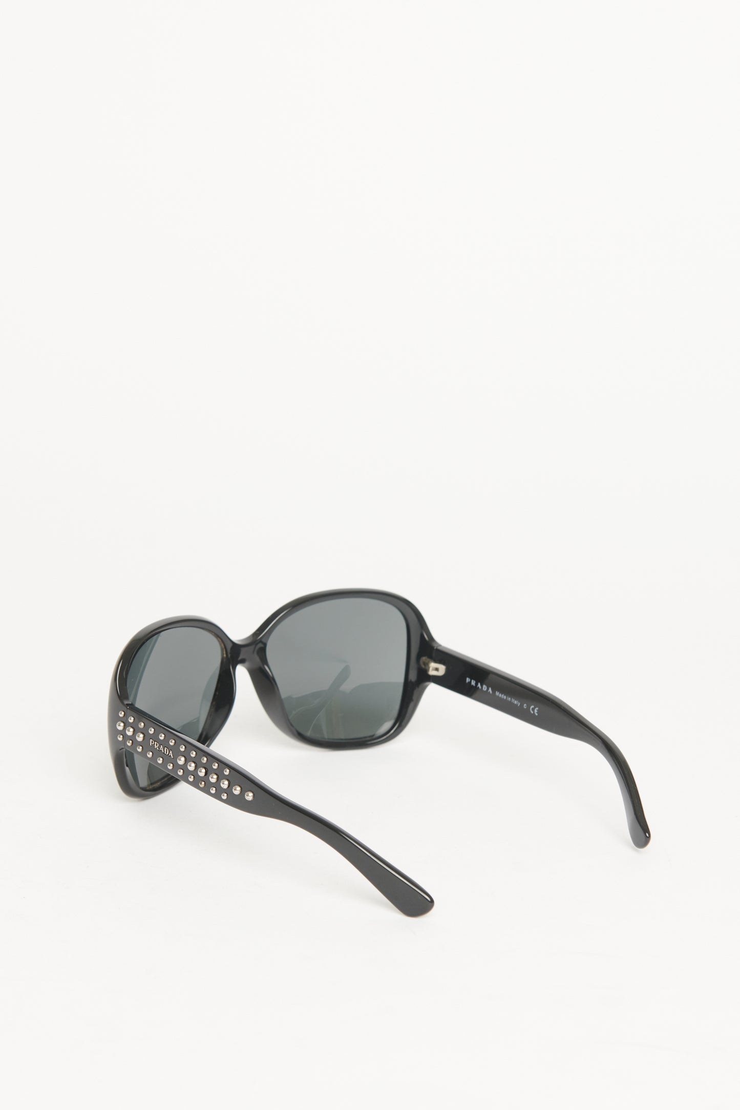 Ebony Square Frame Stud Preowned Sunglasses