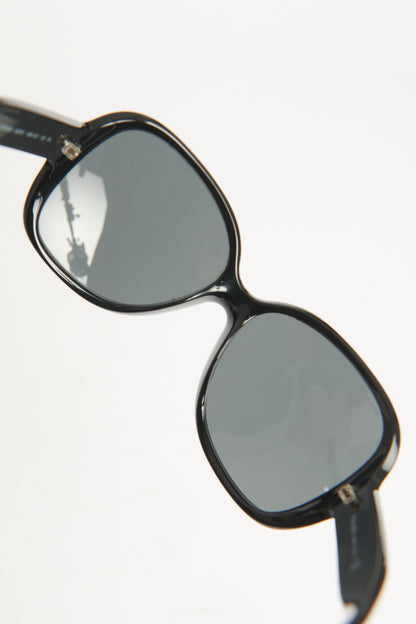 Ebony Square Frame Stud Preowned Sunglasses