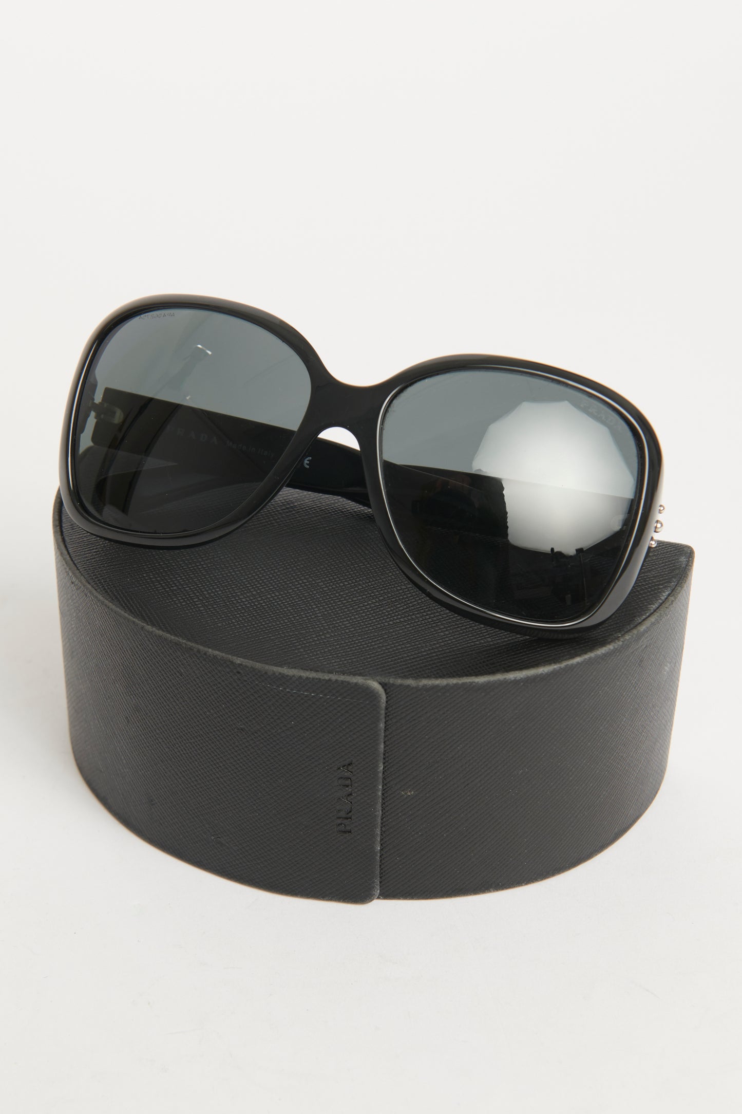 Ebony Square Frame Stud Preowned Sunglasses