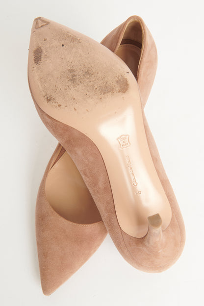 Nude Pointed Preowned Heeled Pumps