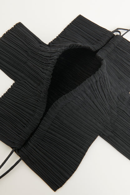 Black Pleated Preowned Evening Bag