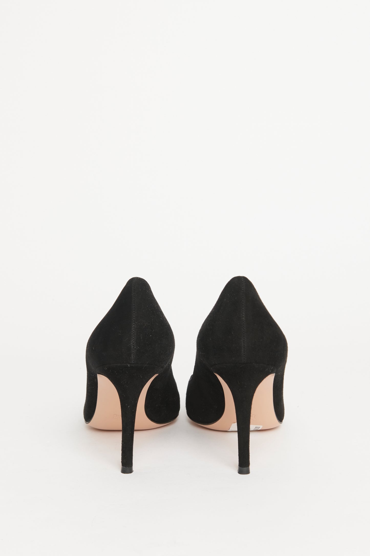 Black Suede Pointed Preowned Heel Pumps