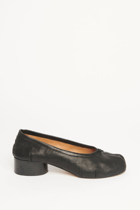 Black Tabi Heeled Ballerina Preowned Flats