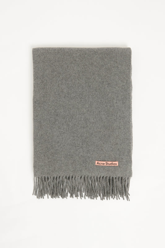 Grey Wool Oversized Preowned Scarf