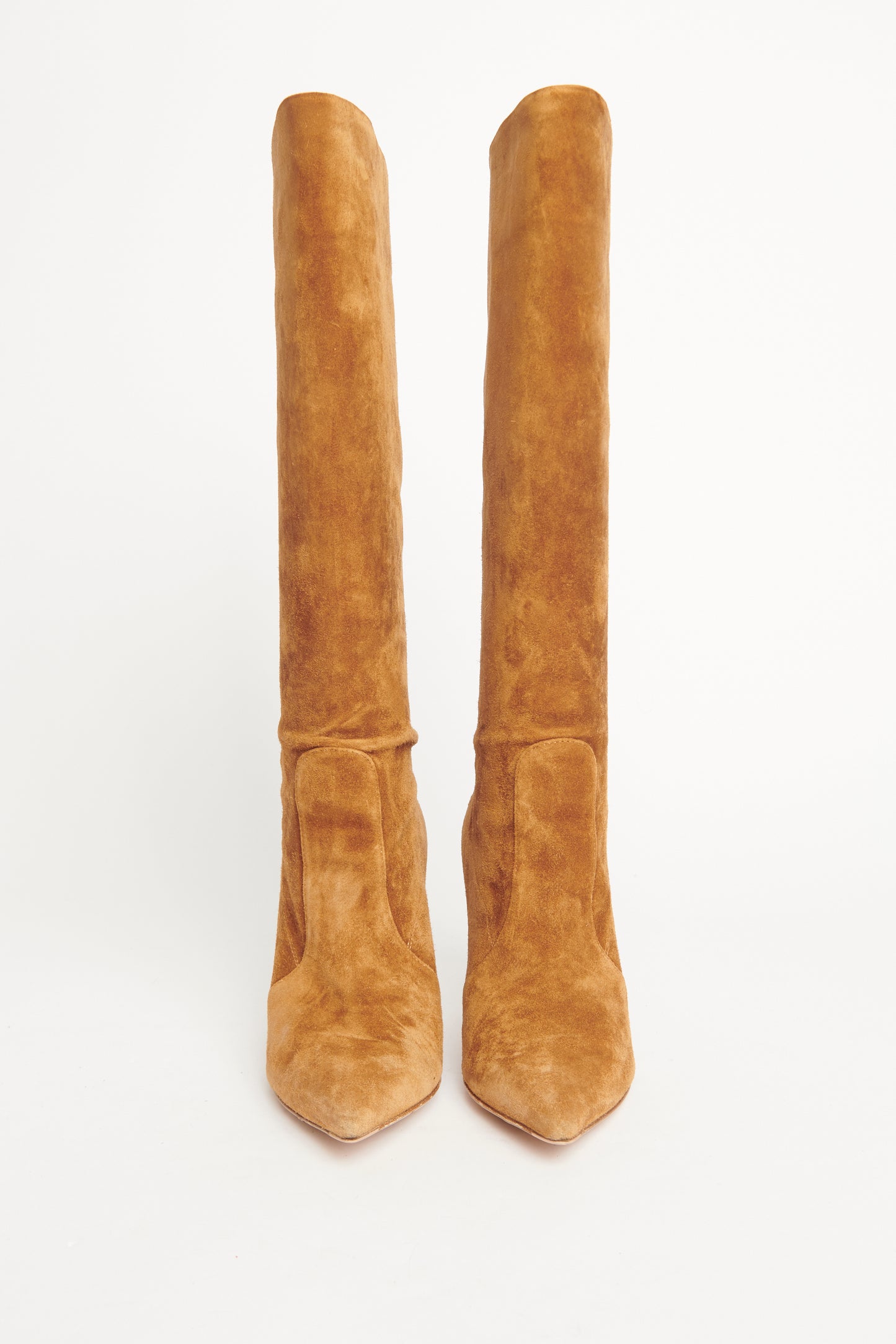 Tan Suede Preowned Knee High Boots