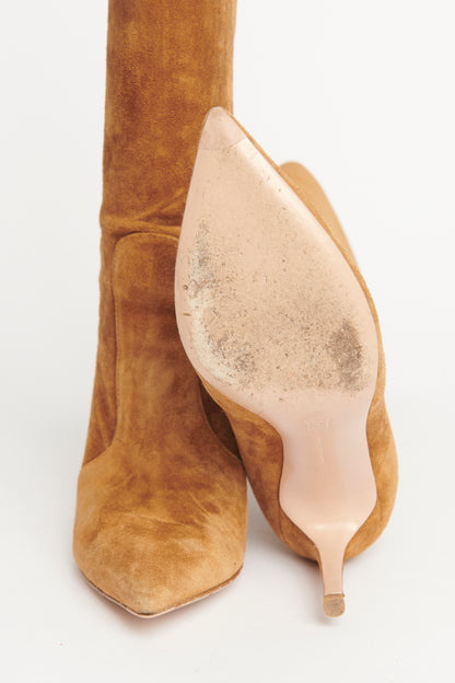 Tan Suede Preowned Knee High Boots