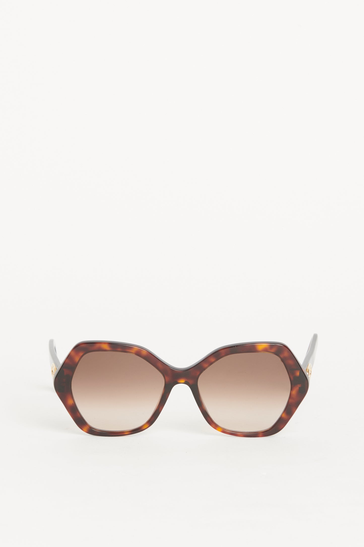 Tortoise Geometric Preowned Sunglasses