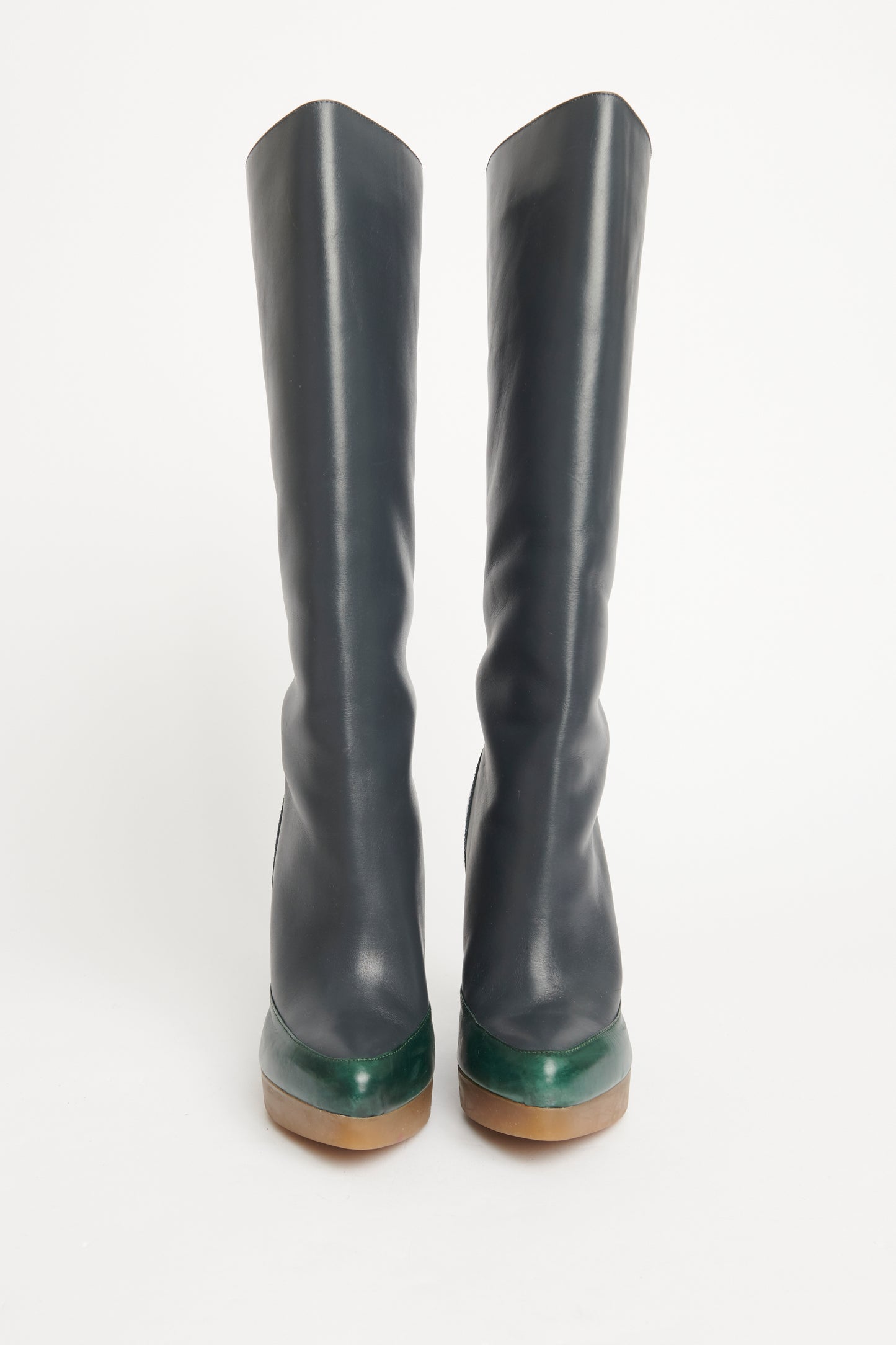 Tri Colour Preowned Wedge Boots