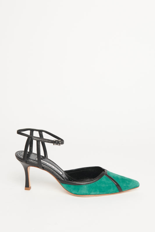 Green Suede Gala 70 Preowned Heels