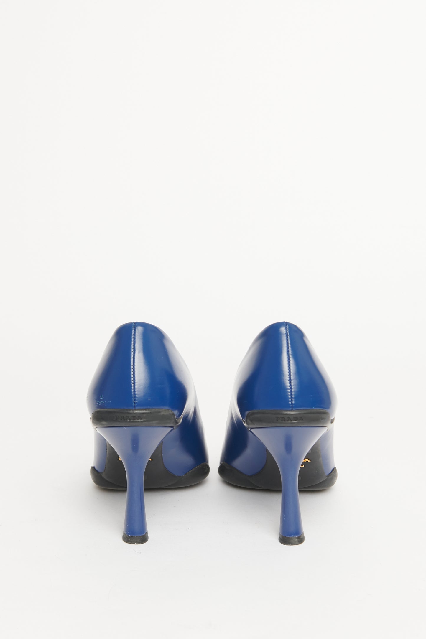 Blue Leather Preowned Pointed Toe Pumps