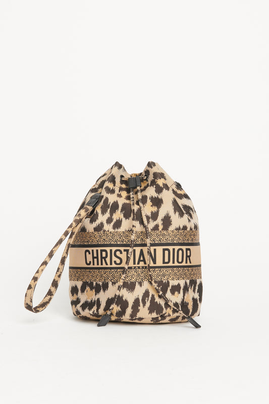 Embroidered Mizza Leopard Travel Pouch