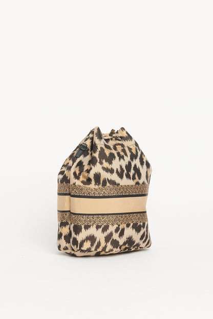 Embroidered Mizza Leopard Travel Pouch