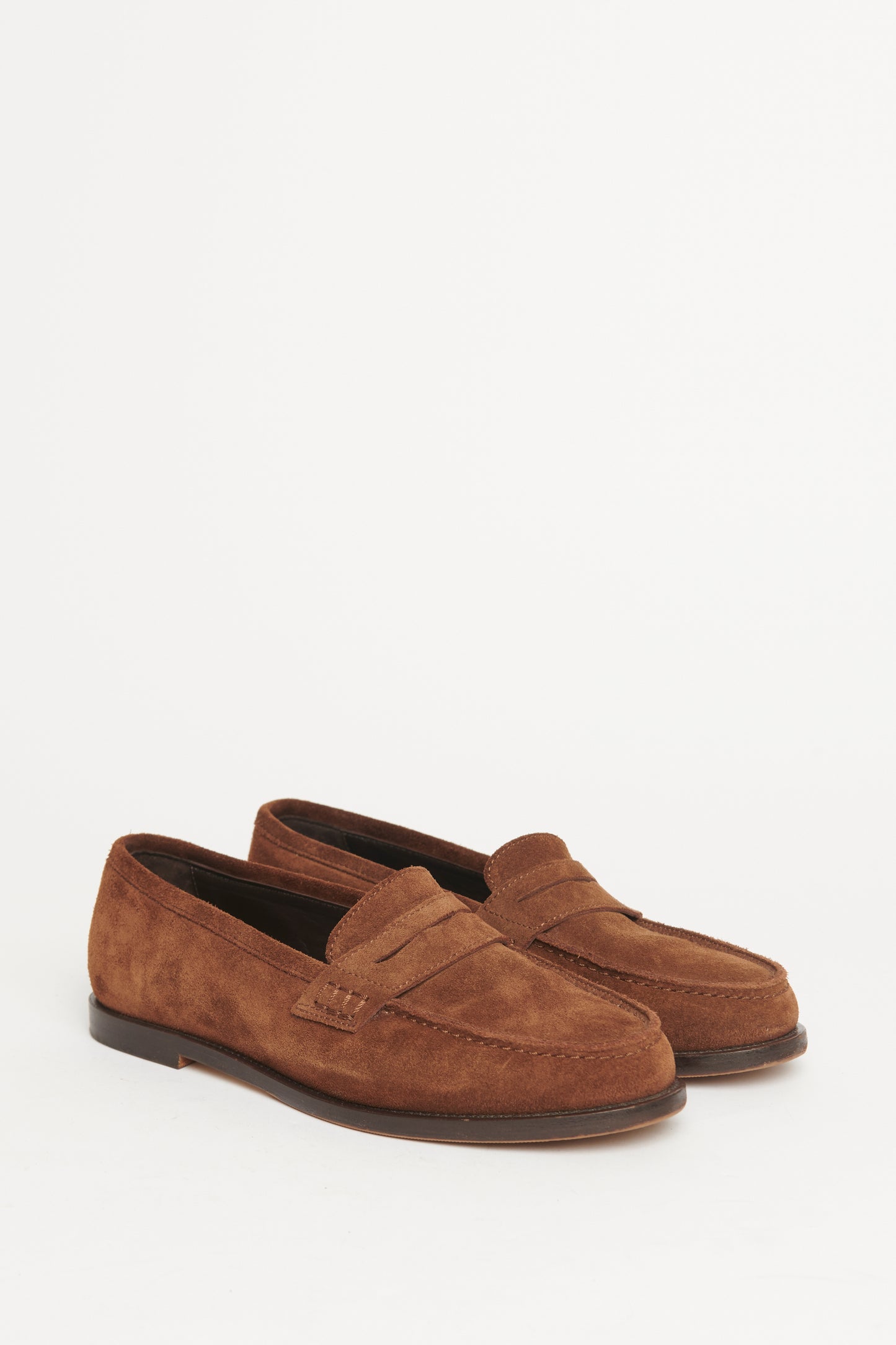 Plymouth Suede Preowned Penny Loafers