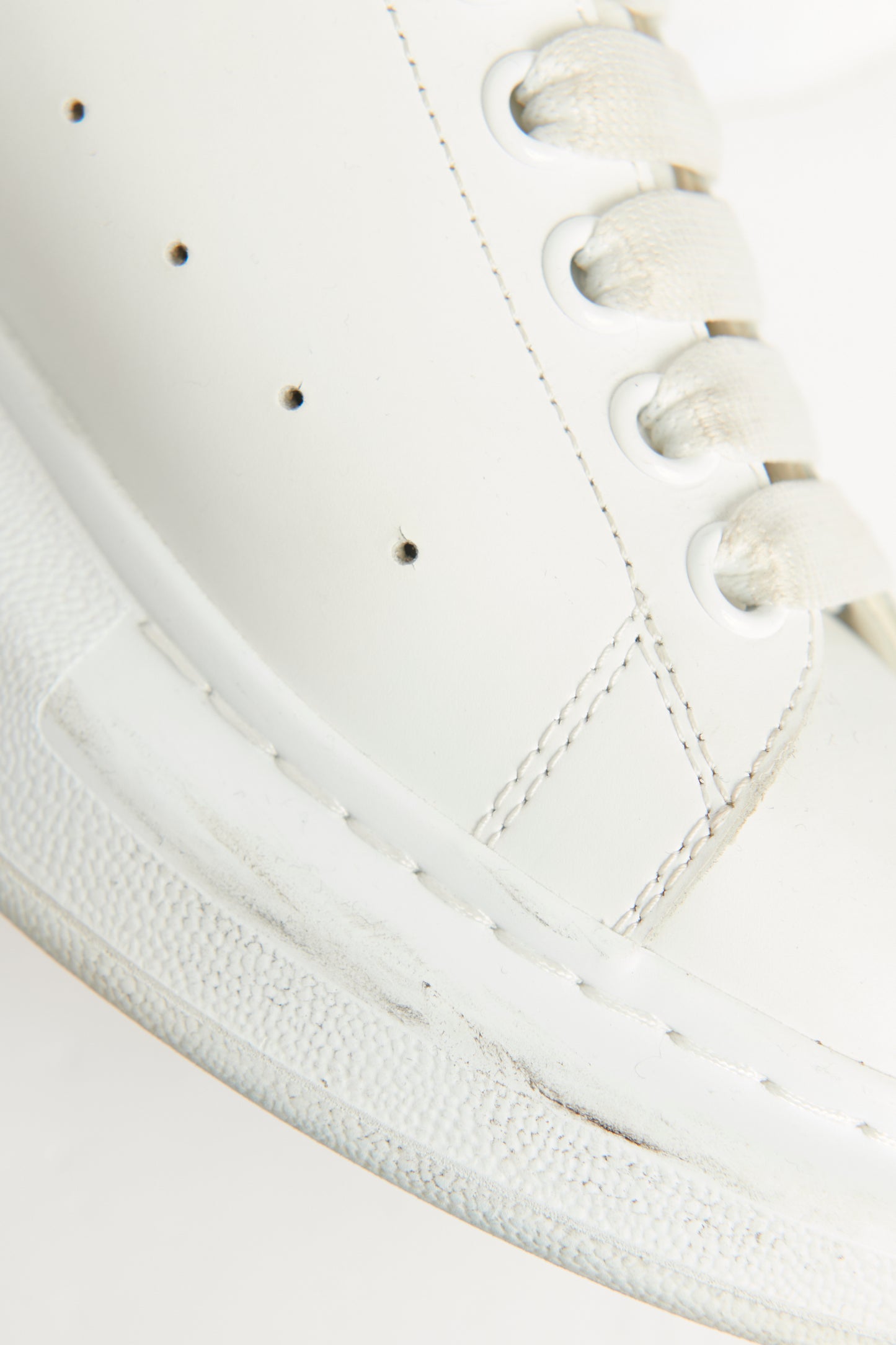 White Leather Oversized Preowned Sneakers