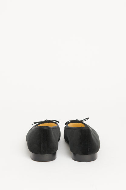 Black Velvet Cap Toe Preowned Ballerinas