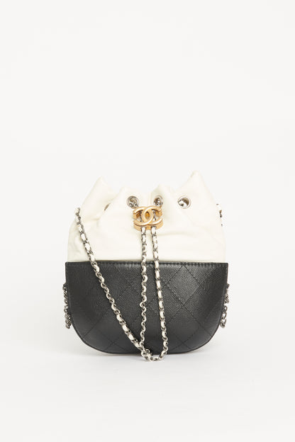 2018 Black and White Leather Small Gabrielle Preowned Bag