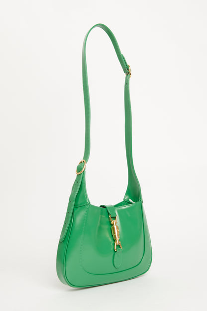 Emerald Green Calfskin Small Preowned Jackie 1961 Hobo