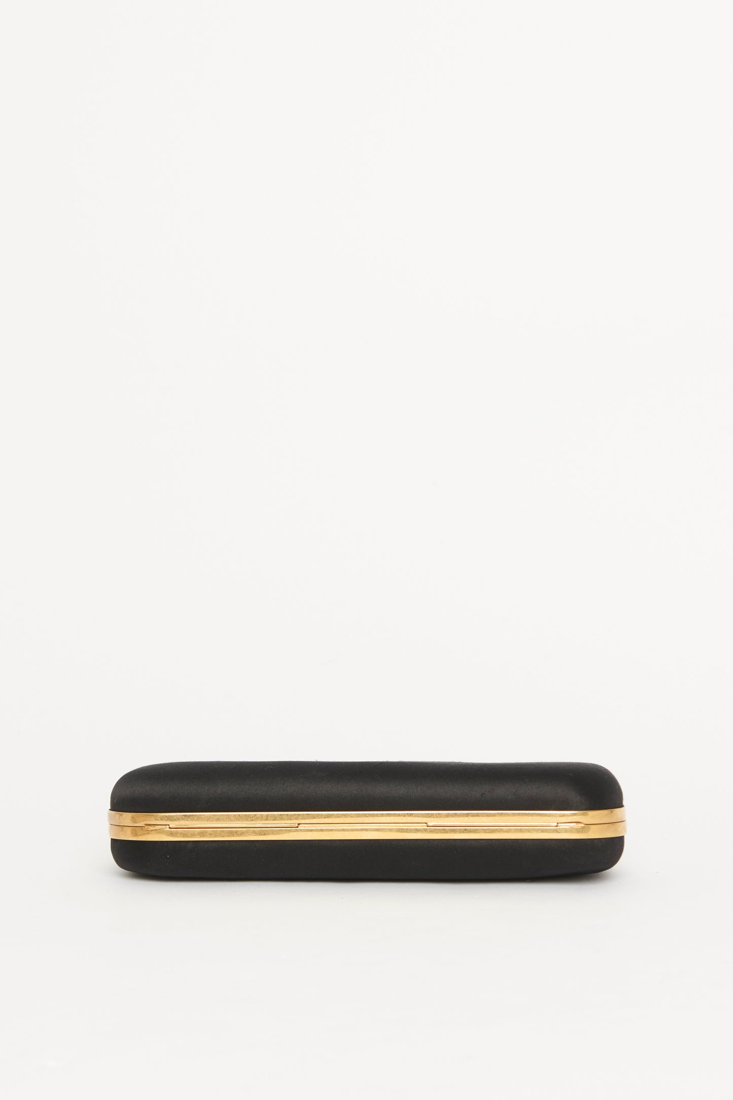 Black Satin Knuckle Preowned Clutch Bag