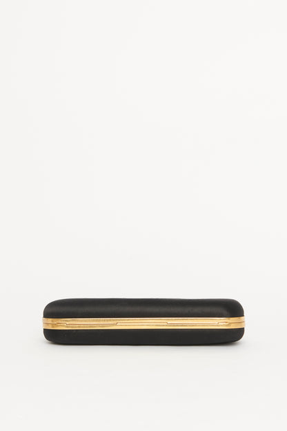 Black Satin Knuckle Preowned Clutch Bag