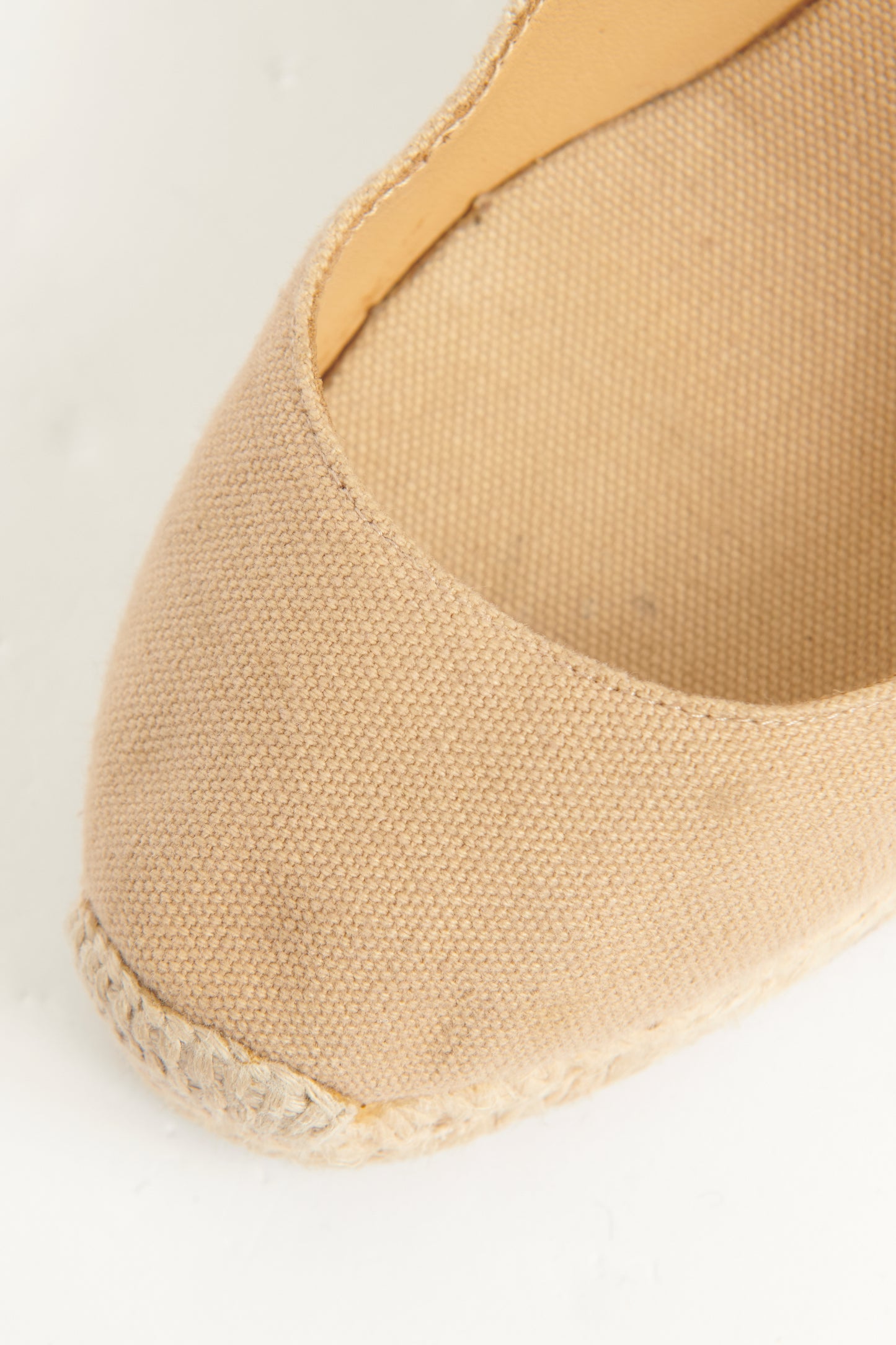 Formentera Tan Canvas Platform Preowned Wedges