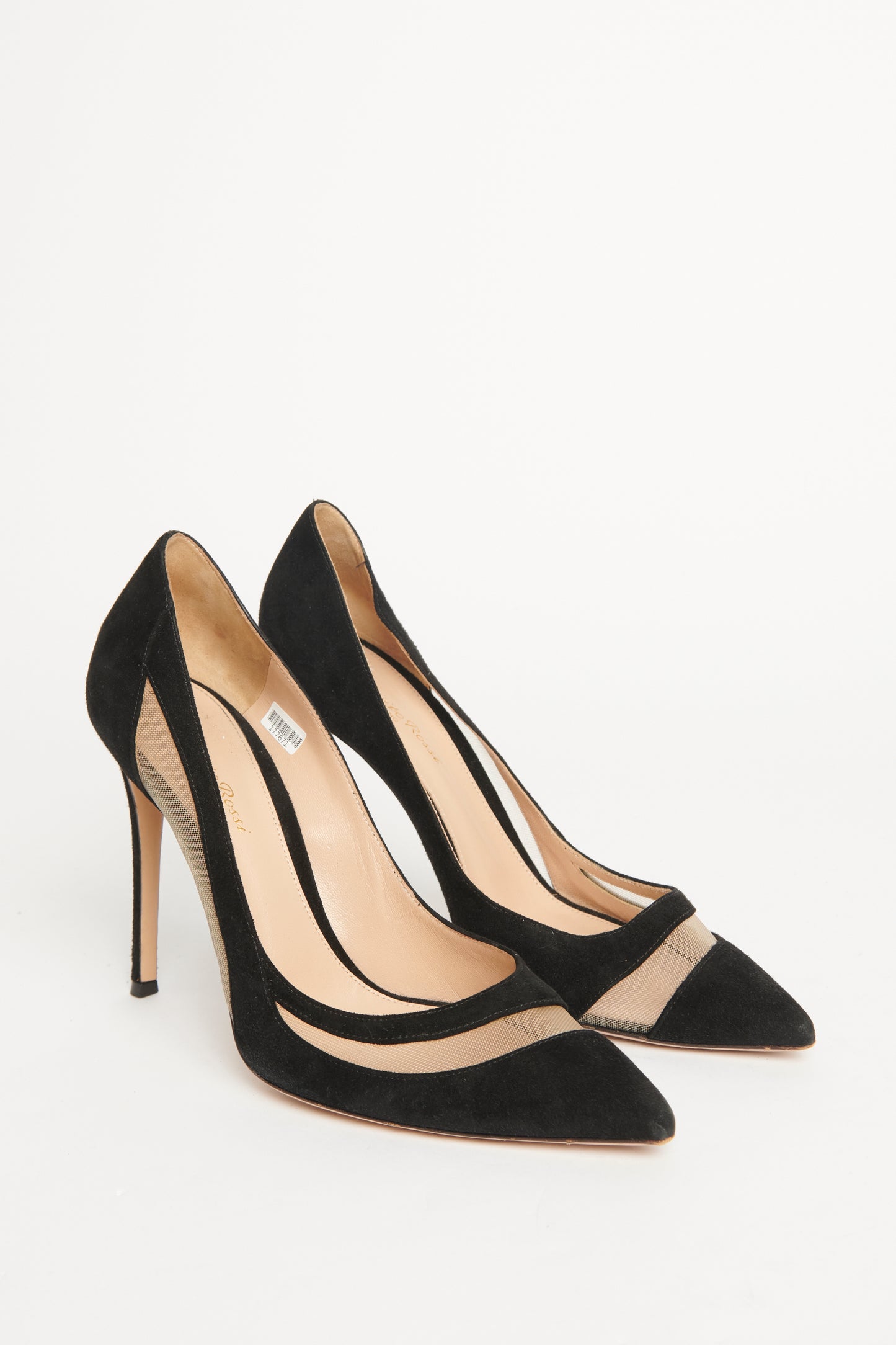 Suede Cut Out Pointed Toe Preowned Pumps