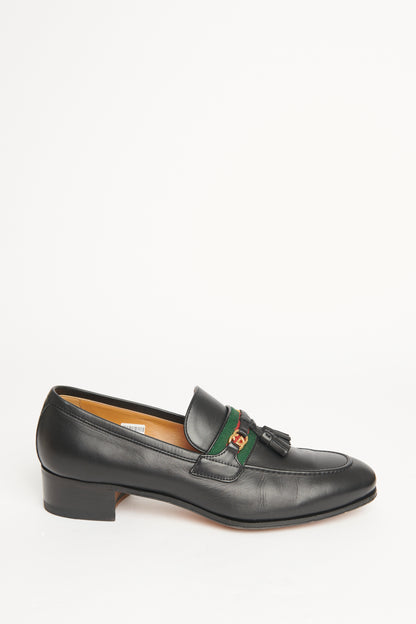 Black Web Interlocking G Preowned Loafers