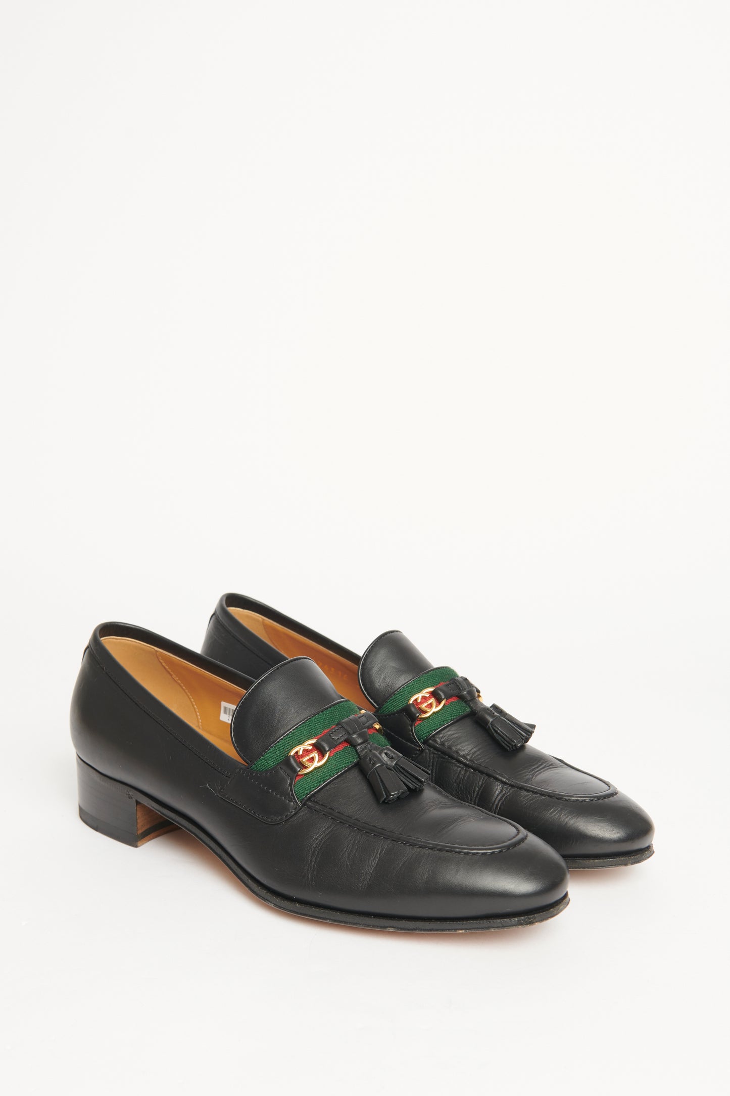 Black Web Interlocking G Preowned Loafers