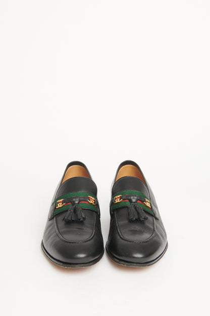 Black Web Interlocking G Preowned Loafers