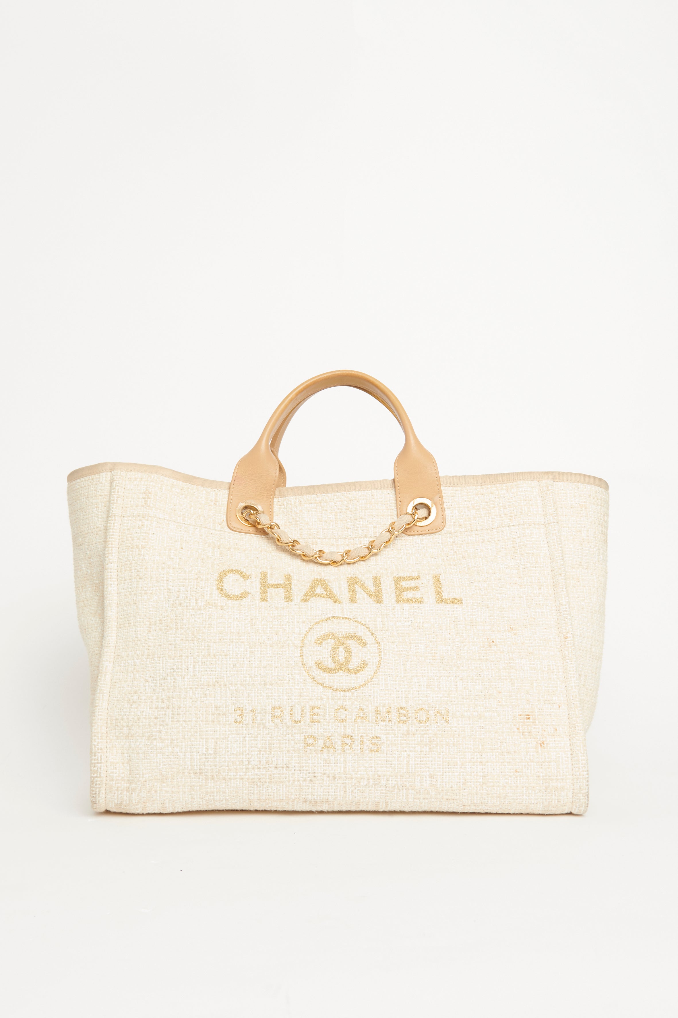 Chanel deauville tweed tote hotsell