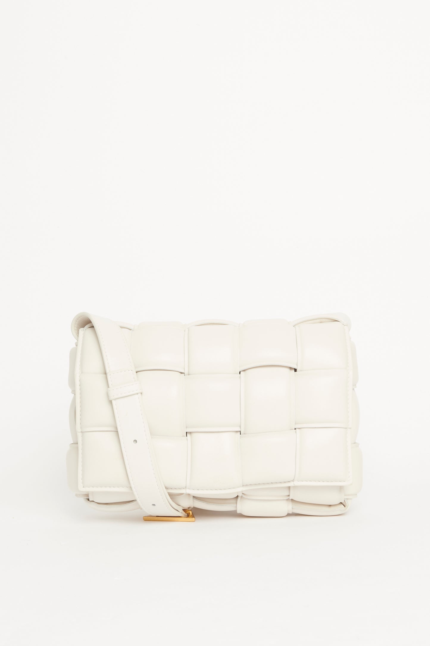 White Leather Cassette Shoulder Bag