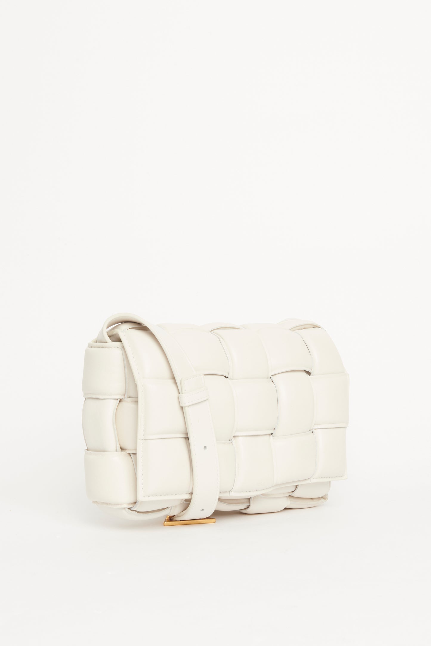 White Leather Cassette Shoulder Bag