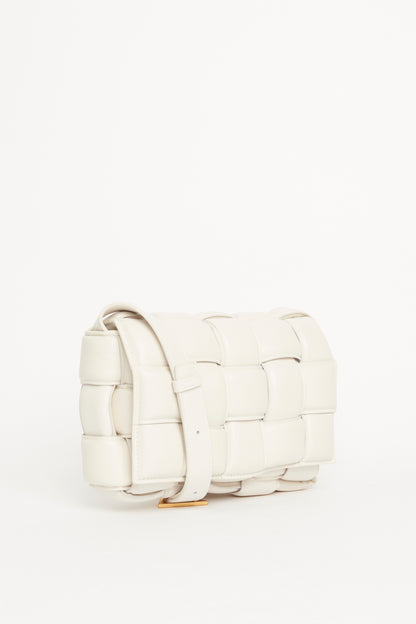 White Leather Cassette Shoulder Bag