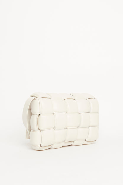 White Leather Cassette Shoulder Bag