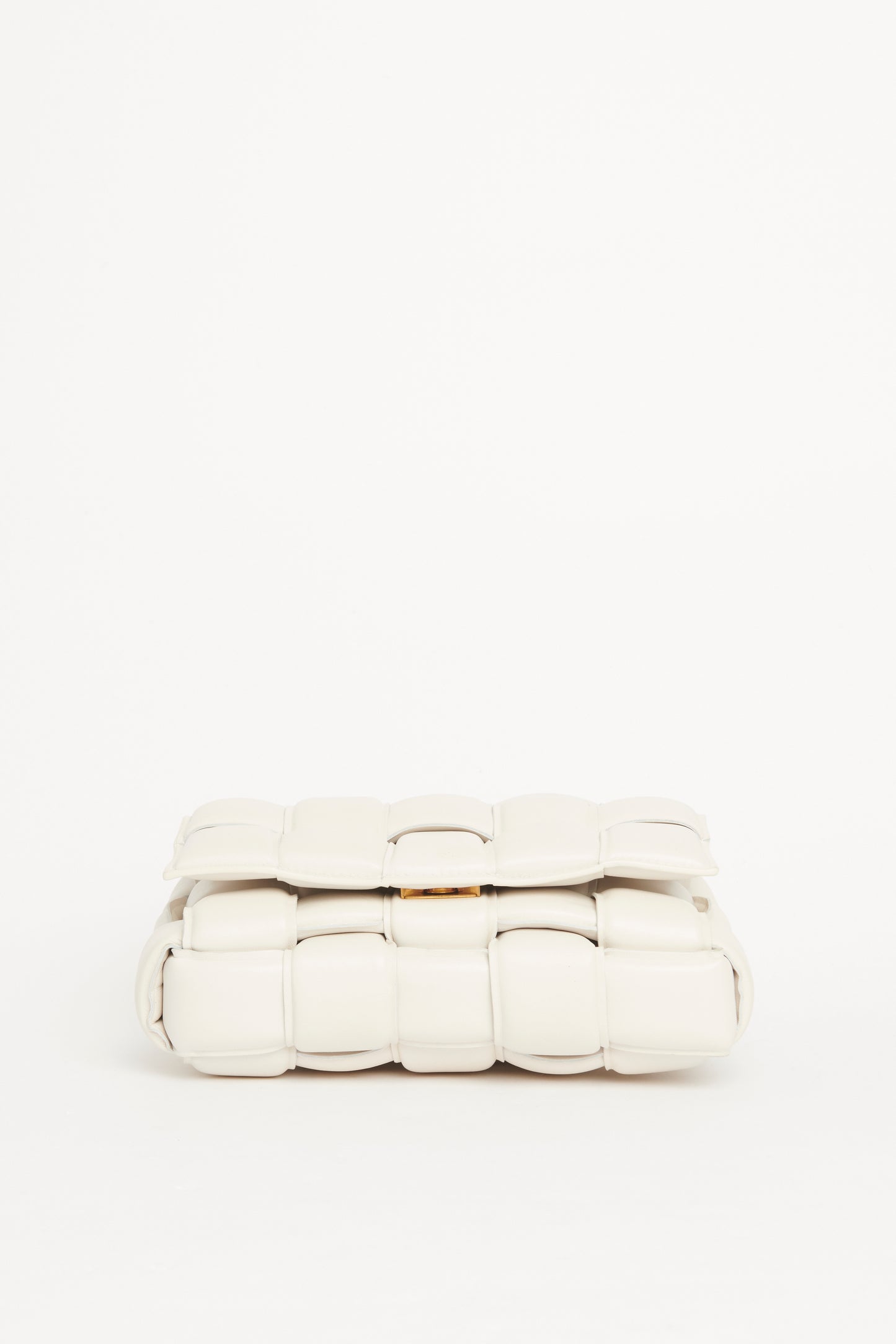 White Leather Cassette Shoulder Bag